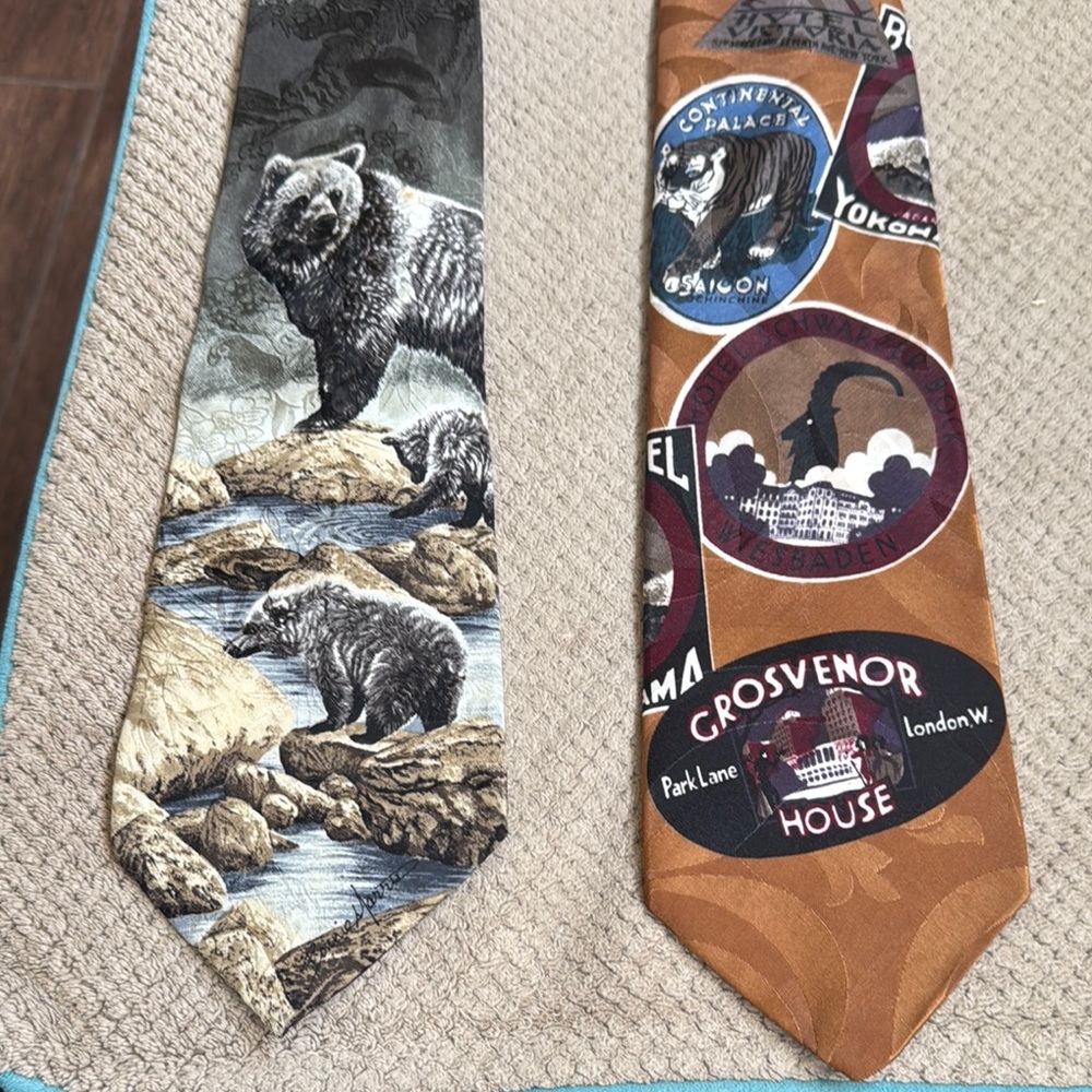 Brown and Orange Wildlife Medallion Ties
